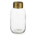 Vase Gift Decor Transparent Golden Glass Smooth 11,5 x 24 x 11,5 cm - Декорация и Осветление<<<Дом