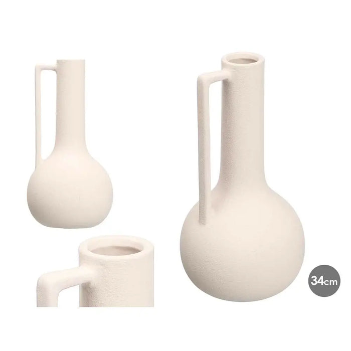 Vase Gift Decor White Ceramic 18 x 34,5 x 18 cm - Декорация и Осветление<<<Дом Градина<<<BigBuy&&&Украса за средата на