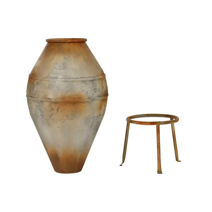 Vase Home ESPRIT Beige Metal 49 X 49 X 93 cm - Декорация и Осветление<<<Дом Градина<<<BigBuy&&&Украса за средата на