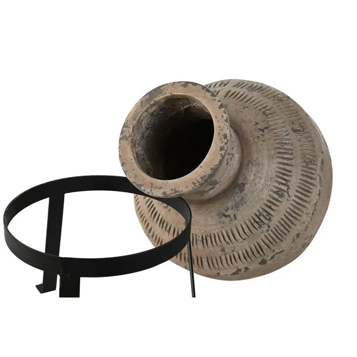 Vase Home ESPRIT Black Beige Metal Magnesium 28 x 28 x 47 cm - Декорация и Осветление<<<Дом Градина<<<BigBuy&&&Украса