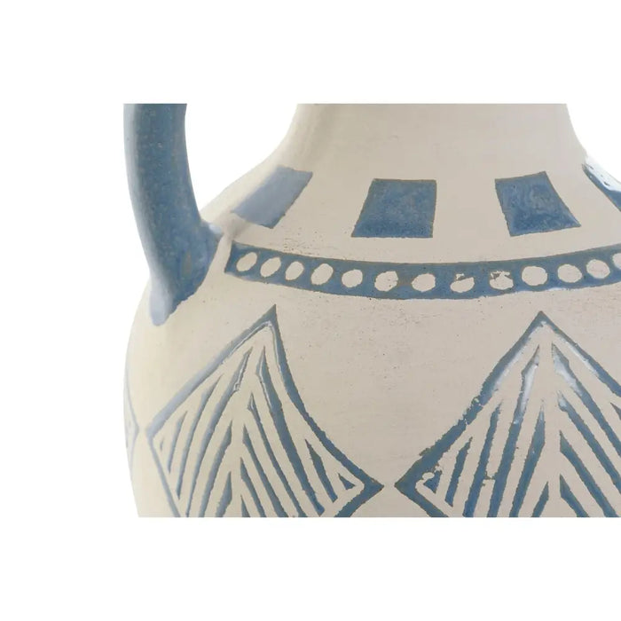 Vase Home ESPRIT Blue Beige Ceramic Mediterranean 15 x 15 x 25 cm - Декорация и Осветление<<<Дом