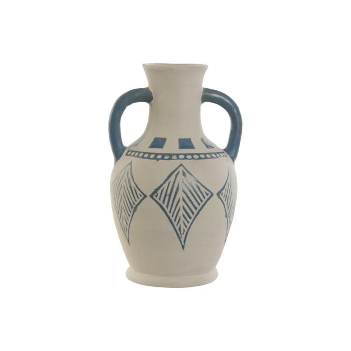 Vase Home ESPRIT Blue Beige Ceramic Mediterranean 15 x 15 x 25 cm - Декорация и Осветление<<<Дом