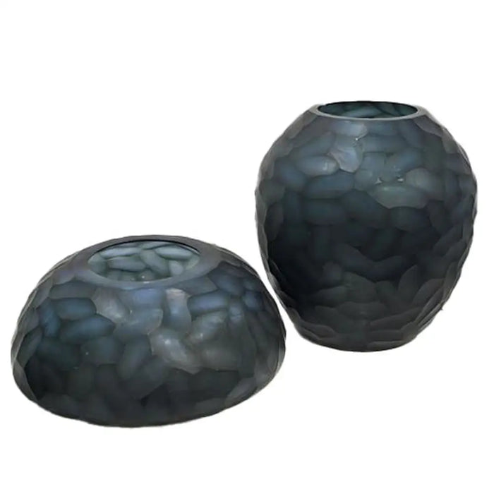 Vase Home ESPRIT Blue Crystal Modern 33 x 33 x 14 cm - Декорация и Осветление<<<Дом Градина<<<BigBuy&&&Украса за