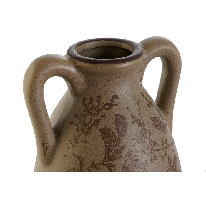 Vase Home ESPRIT Brown Green Stoneware Leaf of a plant 13 x 13 x 35 cm - Декорация и Осветление<<<Дом