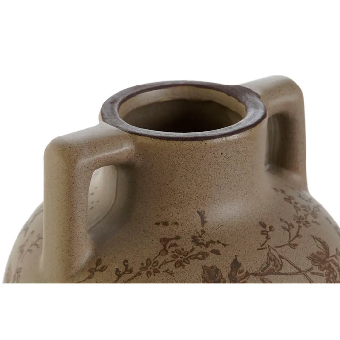 Vase Home ESPRIT Brown Green Stoneware Leaf of a plant 17 x 17 x 22 cm - Декорация и Осветление<<<Дом