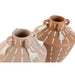 Vase Home ESPRIT Brown Light brown Ceramic Colonial Fringe 15,5 x 15,5 x 17,1 cm (2 Units) - Декорация и