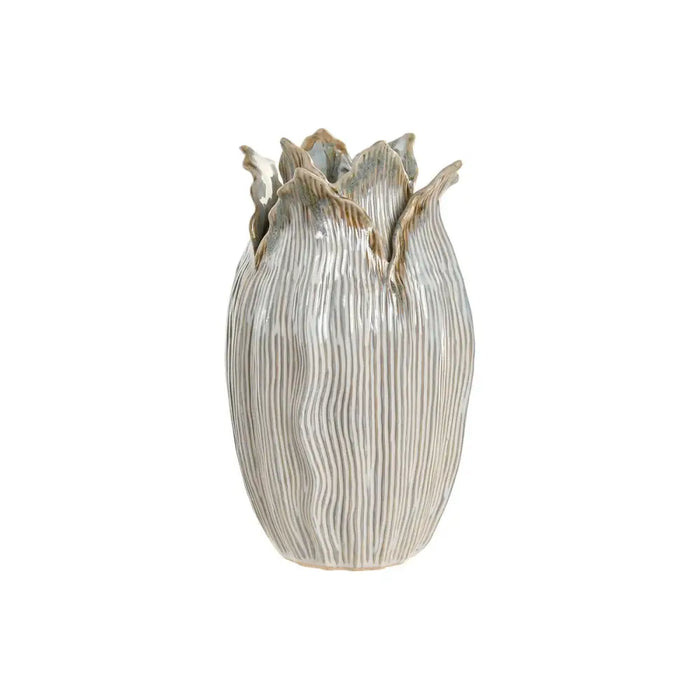 Vase Home ESPRIT Cream Ceramic Leaf of a plant 19 x 19 x 33 cm - Украса за средата на масата и вази<<<Декорация и