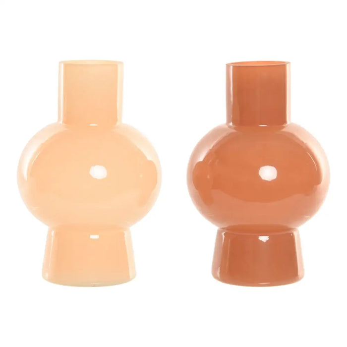 Vase Home ESPRIT Cream Terracotta Crystal 15 x 15 x 24 cm (2 Units) - Декорация и Осветление<<<Дом