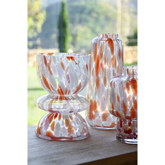 Vase Home ESPRIT Cream Terracotta Crystal Modern 12,5 x 12,5 x 30 cm - Декорация и Осветление<<<Дом