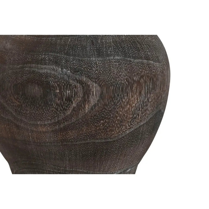 Vase Home ESPRIT Dark grey Paolownia wood Colonial Aged finish 16 x 16 x 24 cm - Декорация и Осветление<<<Дом