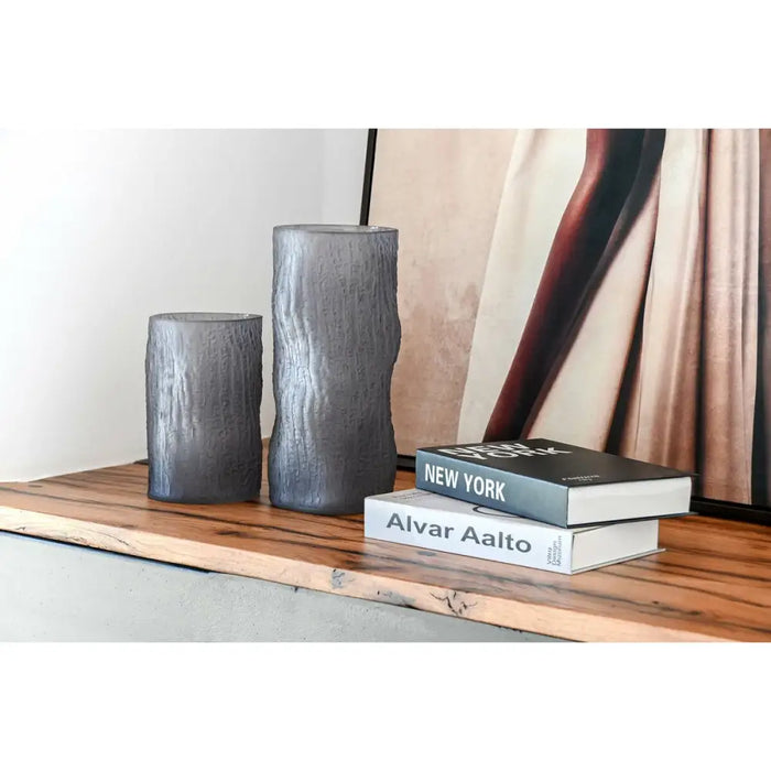 Vase Home ESPRIT Grey Crystal Modern 14 x 14 x 31,5 cm - Декорация и Осветление<<<Дом Градина<<<BigBuy&&&Украса за