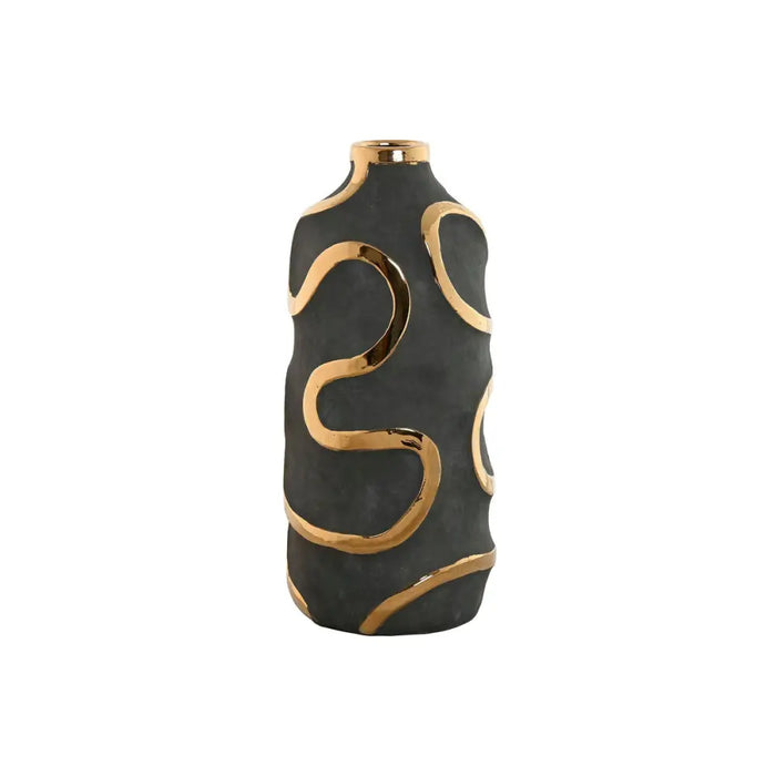Vase Home ESPRIT Grey Golden Stoneware Abstract Modern 19 x 19 x 45 cm - Декорация и Осветление<<<Дом