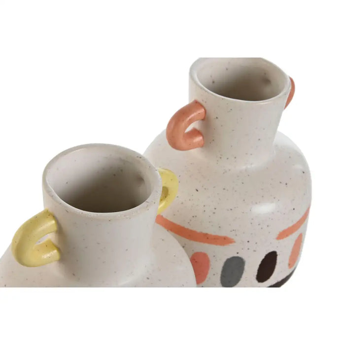 Vase Home ESPRIT Multicolour Dolomite 16 x 16 x 22 cm (2 Units) - Декорация и Осветление<<<Дом