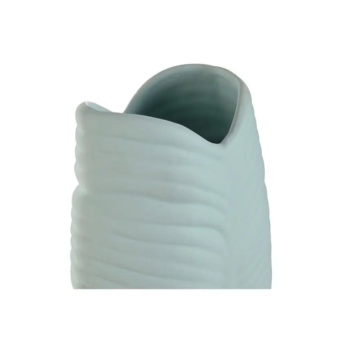 Vase Home ESPRIT Sky blue Stoneware Tropical Leaf of a plant 22 x 15 x 70 cm - Декорация и Осветление<<<Дом