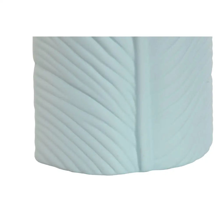 Vase Home ESPRIT Sky blue Stoneware Tropical Leaf of a plant 22 x 15 x 70 cm - Декорация и Осветление<<<Дом
