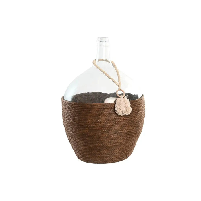 Vase Home ESPRIT Transparent Dark brown Crystal Colonial 37 x 37 x 55 cm - Декорация и Осветление<<<Дом