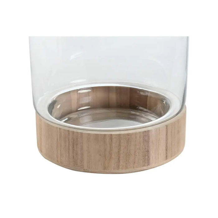 Vase Home ESPRIT Transparent Natural Wood Crystal 21 x 21 x 42 cm - Декорация и Осветление<<<Дом