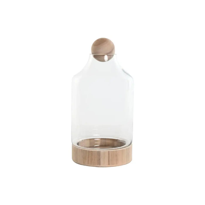 Vase Home ESPRIT Transparent Natural Wood Crystal 21 x 21 x 42 cm - Декорация и Осветление<<<Дом