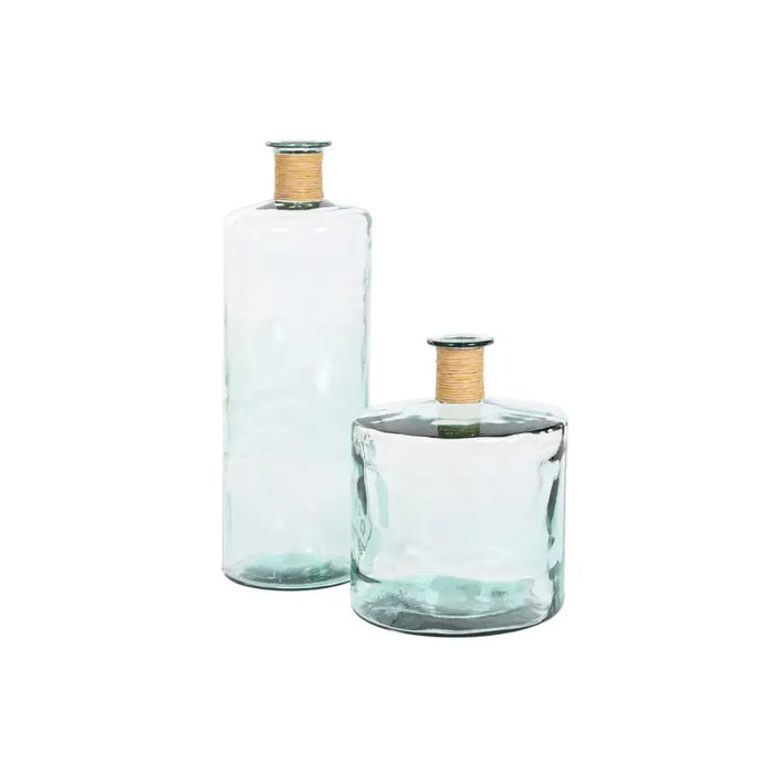 Vase Home ESPRIT Transparent Rushes Recycled glass Natural 35 x 35 x 45 cm - Декорация и Осветление<<<Дом