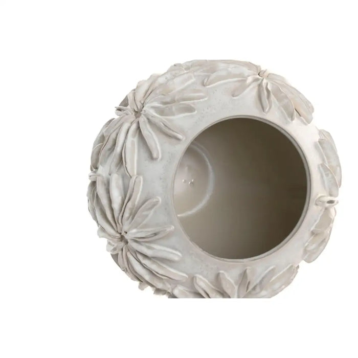 Vase Home ESPRIT White Ceramic Traditional style Leaf of a plant 22 x 22 x 25 cm - Декорация и Осветление<<<Дом