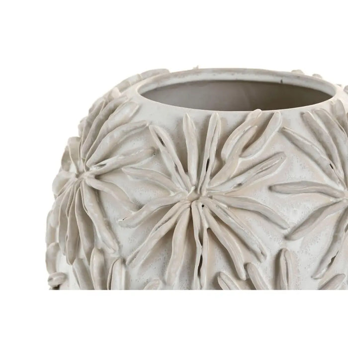 Vase Home ESPRIT White Ceramic Traditional style Leaf of a plant 27 x 27 x 35 cm - Декорация и Осветление<<<Дом