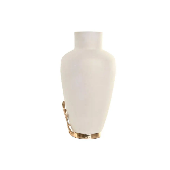 Vase Home ESPRIT White Golden Aluminium Modern 16 x 16 x 31 cm - Декорация и Осветление<<<Дом Градина<<<BigBuy&&&Украса
