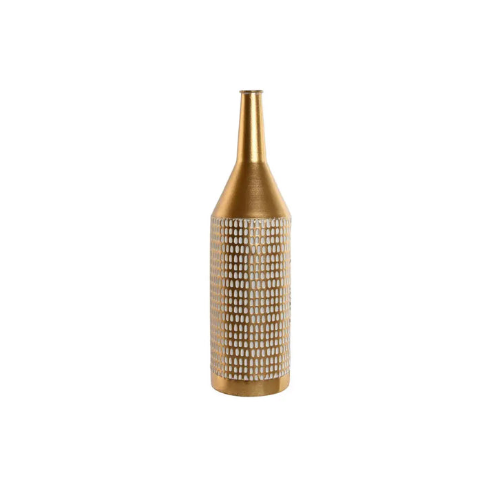 Vase Home ESPRIT White Golden Metal Modern 14,5 x 14,5 x 55,5 cm - Декорация и Осветление<<<Дом