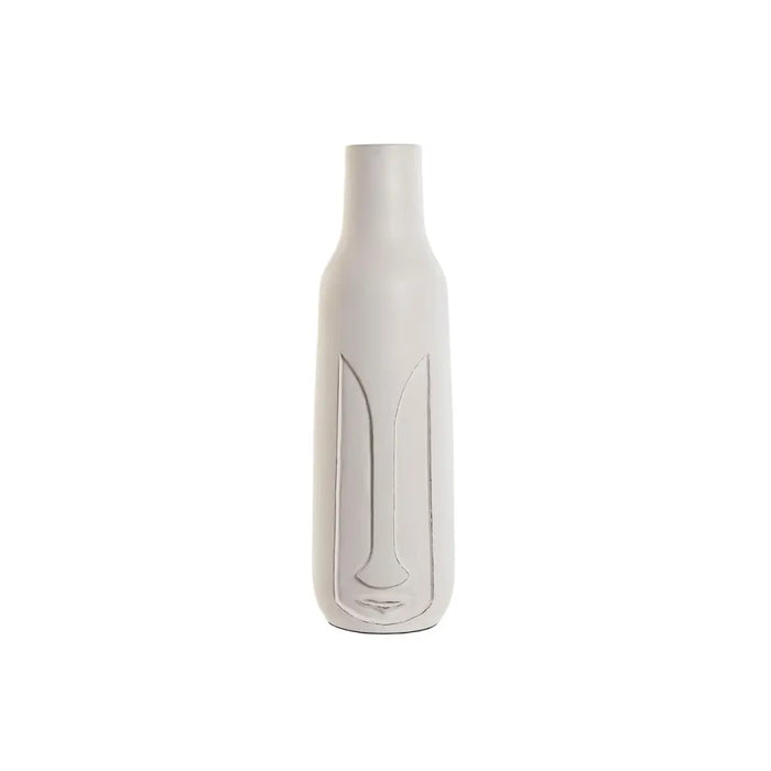Vase Home ESPRIT White Mango wood Modern Face 15 x 15 x 45 cm - Декорация и Осветление<<<Дом Градина<<<BigBuy&&&Украса