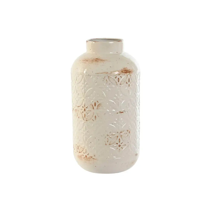 Vase Home ESPRIT White Metal 15 x 15 x 28 cm - Декорация и Осветление<<<Дом Градина<<<BigBuy&&&Украса за средата на