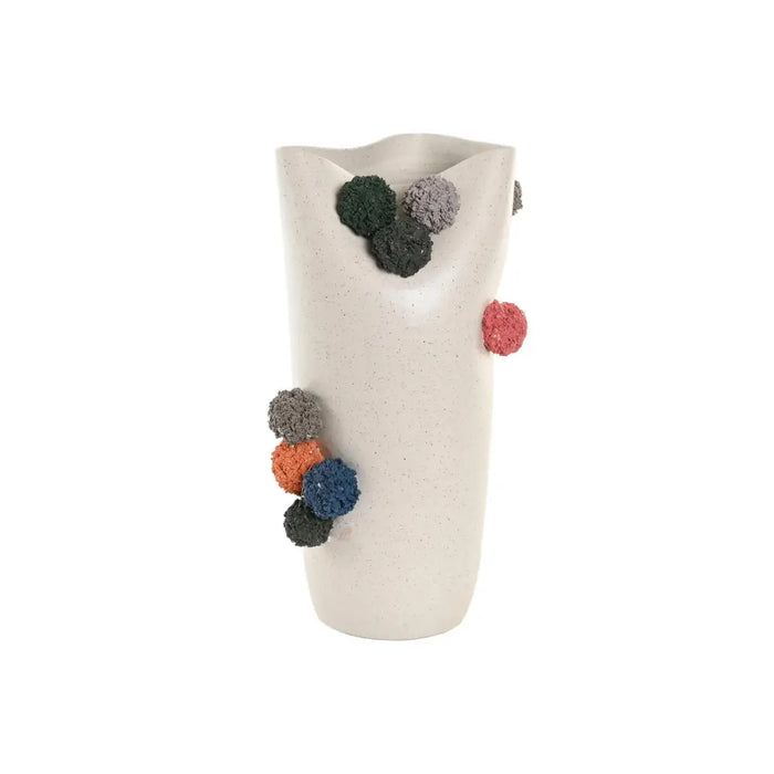Vase Home ESPRIT White Multicolour Ceramic - Декорация и Осветление<<<Дом Градина<<<BigBuy&&&Украса за средата на