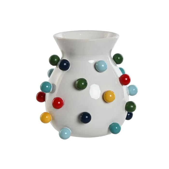 Vase Home ESPRIT White Multicolour Dolomite 20 x 20 x 20 cm - Украса за средата на масата и вази<<<Декорация и