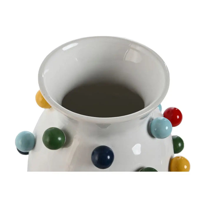 Vase Home ESPRIT White Multicolour Dolomite 20 x 20 x 20 cm - Украса за средата на масата и вази<<<Декорация и