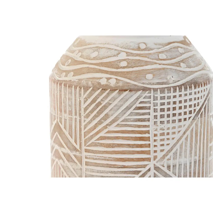 Vase Home ESPRIT White Natural Mango wood Colonial 15 x 15 x 38 cm - Декорация и Осветление<<<Дом