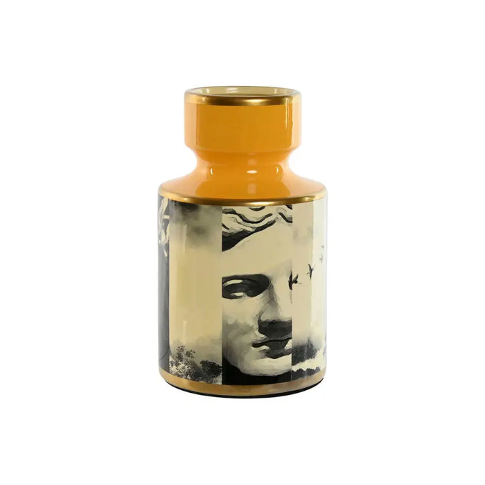 Vase Home ESPRIT Yellow Black Golden Porcelain 14 x 14 x 24,5 cm - Декорация и Осветление<<<Дом