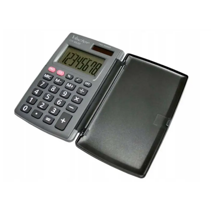 Vector KAV CH-862D pocket calculator with cover grey - CalculatorsARB-KLK<<<Office suppliesARB<<<ActionPL