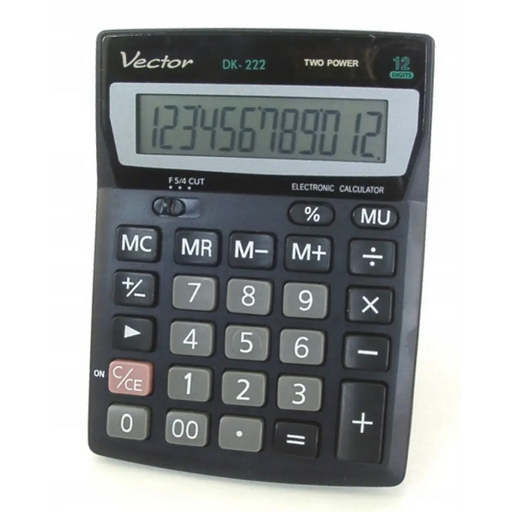 Vector KAV DK-222 office calculator 12 digits 103 x 137 mm black - CalculatorsARB-KLK<<<Office suppliesARB<<<ActionPL