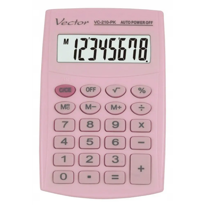 Vector KAV VC-210 PK pocket calculator 8 digits 64x98.5 mm light pink - CalculatorsARB-KLK<<<Office