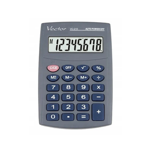 Vector KAV VC-210III pocket calculator 8 digits 64x98.5 mm grey - CalculatorsARB-KLK<<<Office suppliesARB<<<ActionPL