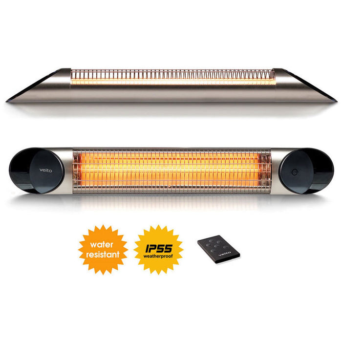 INFRARED HEATER VEITO BLADE 2000 SILVER TIMER, 2000.0 W