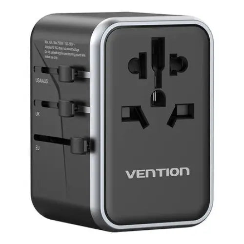 Vention FJFB0 GaN 2xUSB-C 2xUSB-A Universal Travel Adapter 65W (black) - mains chargers<<<Chargers<<<GSM