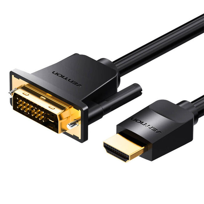 HDMI do DVI Cable (24+1) Vention ABFBF 1m, 4K 60Hz/ 1080P 60Hz (black)
