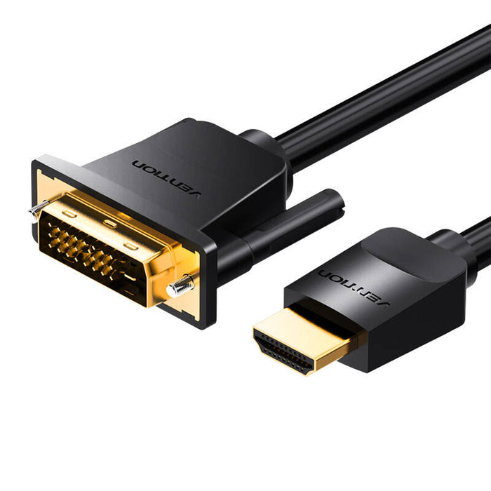 HDMI to DVI (24+1) cable Vention ABFBJ 5m, 4K 60Hz/ 1080P 60Hz (black)