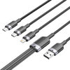USB 2.0 A male to 3-in-1 USB-C, Lightning and Micro-B male cable Vention 3A CTPBG 1.5m