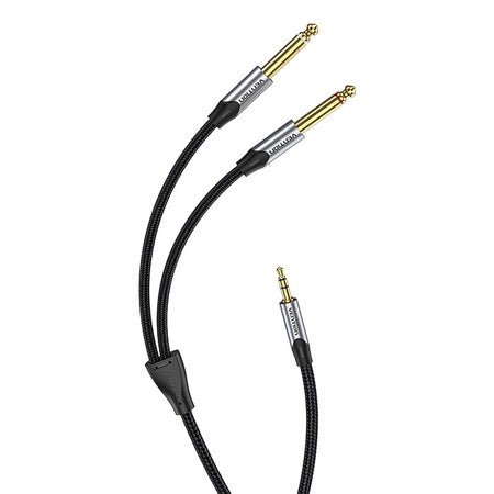 Audio cable mini jack 3.5mm to 2x jack 6.35mm male Vention BARHK 8m