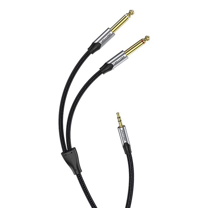 Audio cable mini jack 3.5mm to 2x jack 6.35mm male Vention BARHK 8m