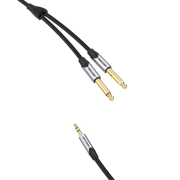 Audio cable mini jack 3.5mm to 2x jack 6.35mm male Vention BARHL 10m