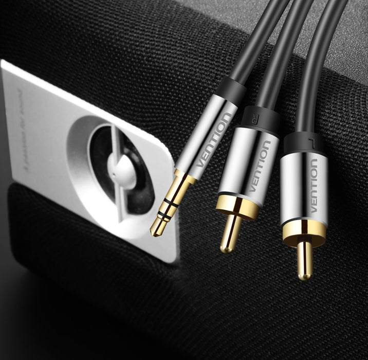 Cable Audio 2xRCA to 3.5mm Vention BCFBF 1m (black)