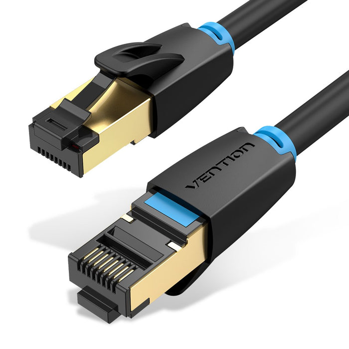 Network Cable CAT8 SFTP Vention IKABL RJ45 Ethernet 40Gbps 10m Black
