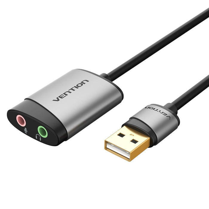 External USB Sound Card Vention CDKHB, TRS 3.5mm, 0.15m (gray)