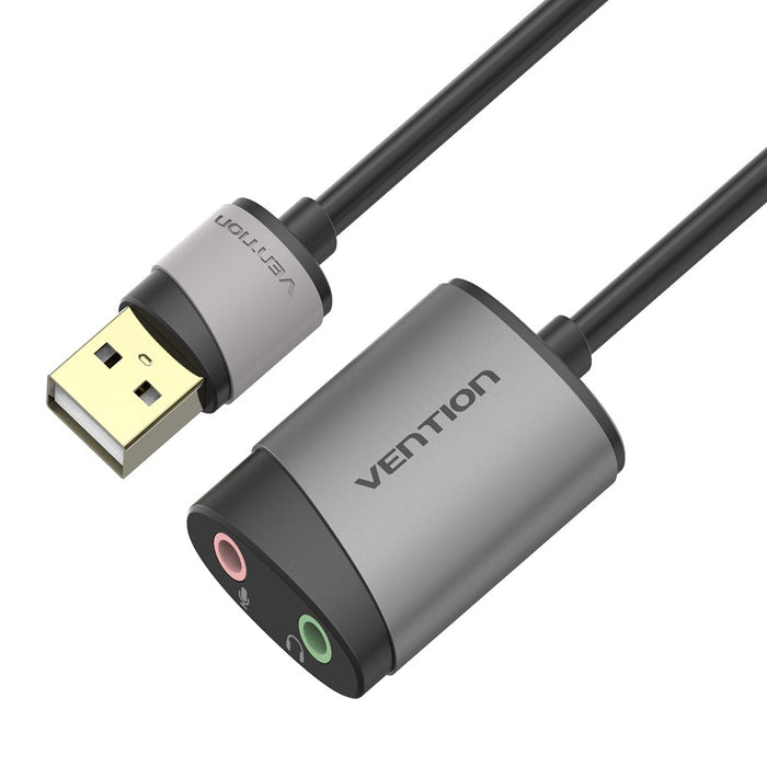 External USB Sound Card Vention CDKHB, TRS 3.5mm, 0.15m (gray)